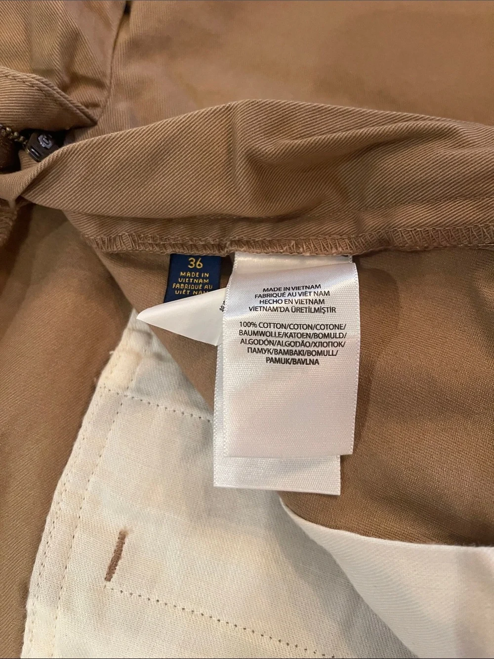 Polo by Ralph Lauren Men’s Tan Flat-Front Cotton Shorts